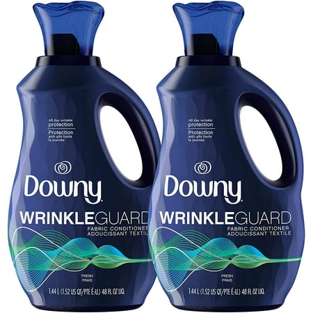 Downy Wrinkleguard Liquid Fabric Conditioner, Fabric Softener, Fresh Scent, 48 Ounce Bottles, 2 Pack
