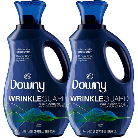 Downy Wrinkleguard Liquid Fabric Conditioner and Softener, Fresh Scent, 48 Ounce, 2 Pack