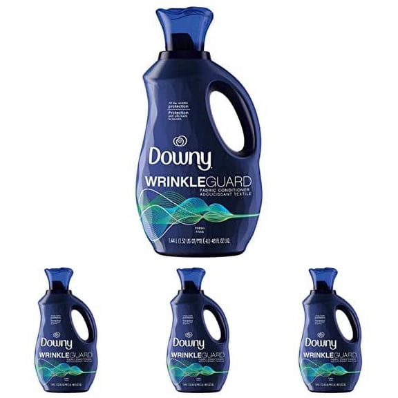 Downy Wrinkleguard Liquid Fabric Softener & Conditioner, Fresh, 48 Fl Oz. Bottle, 48 Fl Oz (Pack Of 4)