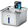 DownyPaws Cat Water Fountain Stainless Steel Wireless, 101 oz/3L FurSink Battery Operated Cat