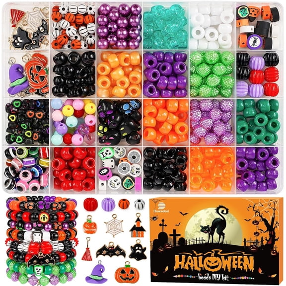 Dowsabel Friendship Bracelet Making Kit, Pony Kandi Beads & 11 Different Beads, 8 Colors Nylon Thread, DIY Jewelry & Craft Gifts
