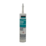 Silicone Adhesive Sealant, 10 oz, Cartridge, White, Silicone Base, 839 3138496