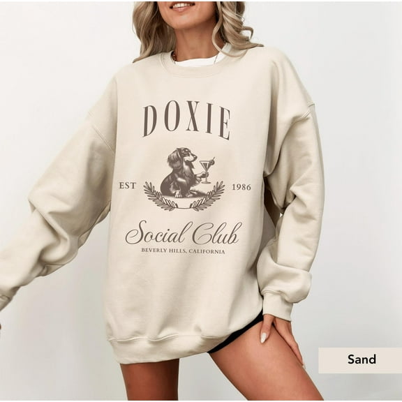 Doxie Long Haired Martini Social Club Sweatshirt, Dachshund, Weenie, Doxie , Dachshund , Dachshund Shirt, Dachshund Sweatshirt Sweatshirt All Size S-5XL