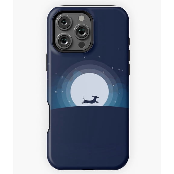 Doxie on the Moon Cute Dachshund Phone Case for iPhone 16 15 14 13 12 11 Pro Max