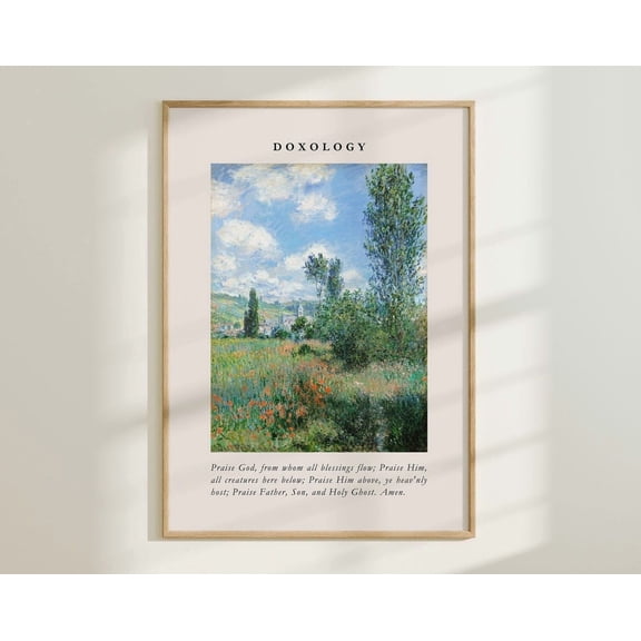 Doxology Hymn Vintage Christian Wall Art Bible Verse Wall Art Landscape Mural Christian Print Pastor Appreciation Gift Wall Art Modern Wall Decor POSTER Wall Art