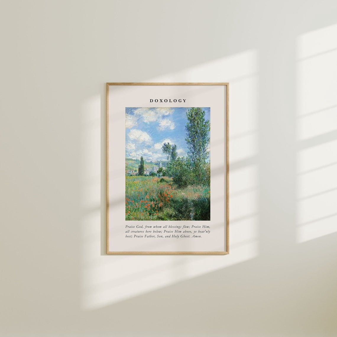 Doxology Hymn Vintage Landscape Christian Wall Art Print, Christian ...