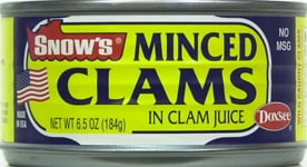 Snow's Minced Clams, Wild Caught, 99% Fat Free, Gluten Free, Shelf Stable Can, 6.5 oz