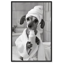 Doxxie Bath Ready Canvas Funny Bathroom Art by Art Remedy, Black Frame, 10" x 15"