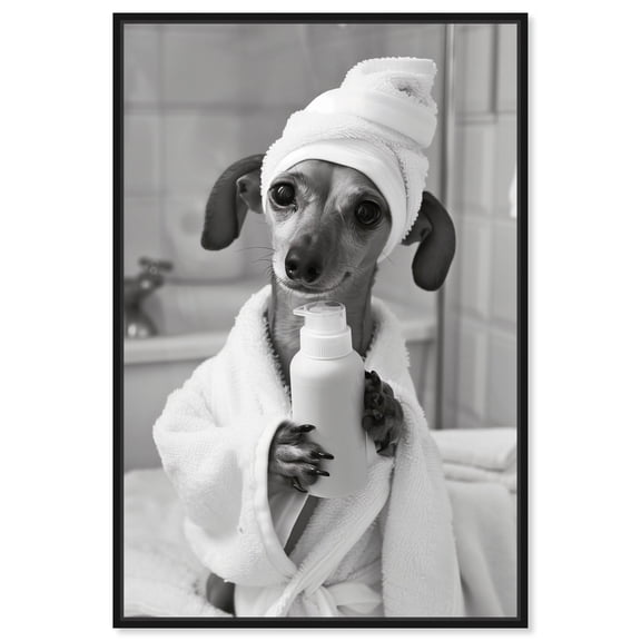 Doxxie Bath Ready Canvas Funny Bathroom Art by Art Remedy, Black Frame, 10" x 15"