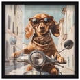 thumbnail image 1 of Doxxie on a Scooter Drive Shadowbox Print Cute Wall Decor by Art Remedy, Black Frame, 30 x 30, 1 of 7