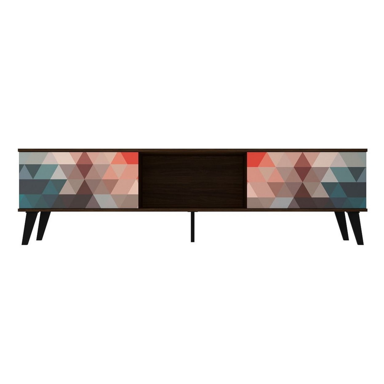 Doyers 71'' Mid-Century Modern TV Stand in Vibrant Red and Blue