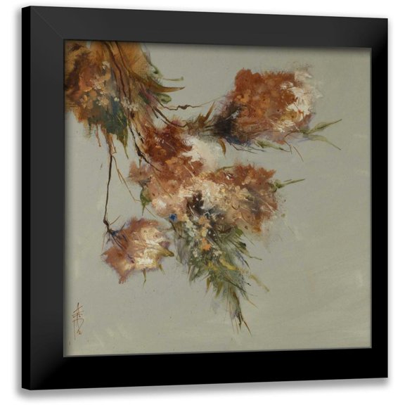 Doyle, Anne Farrall 12x12 Black Modern Framed Museum Art Print Titled - Rusty Spring Blossoms III