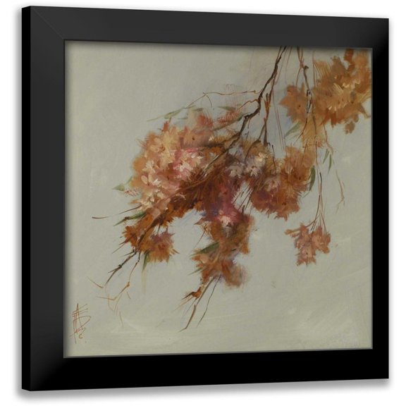 Doyle, Anne Farrall 12x12 Black Modern Framed Museum Art Print Titled - Rusty Spring Blossoms IV