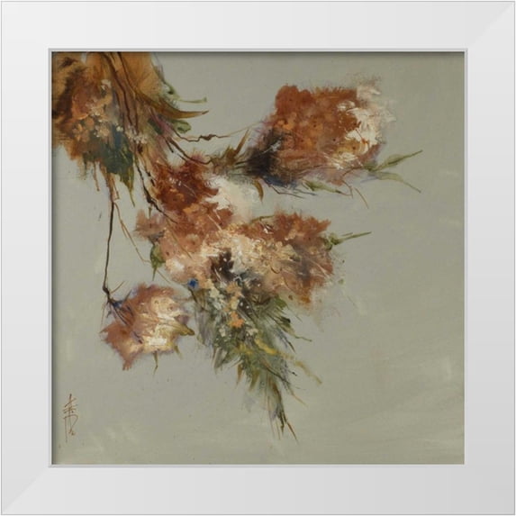 Doyle, Anne Farrall 15x15 White Modern Wood Framed Museum Art Print Titled - Rusty Spring Blossoms III