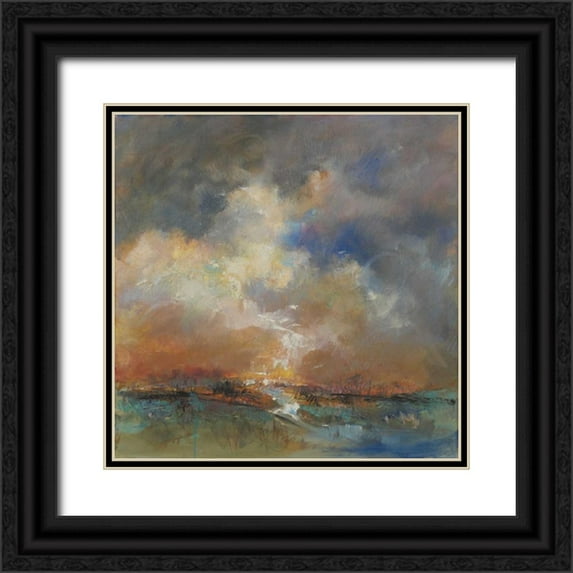 Doyle, Anne Farrall 26x26 Black Ornate Wood Framed with Double Matting Museum Art Print Titled - Sylvan Stream