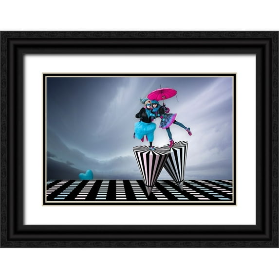 Doyle, Renee 18x13 Black Ornate Wood Framed with Double Matting Museum Art Print Titled - Spinning On The Runway Of Love