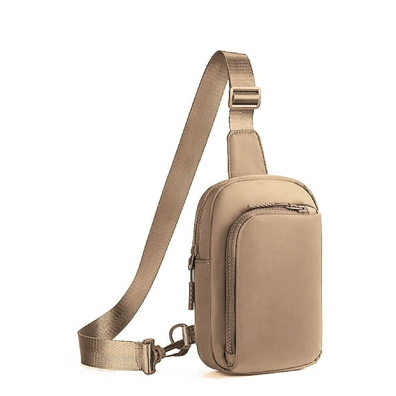 Doyogi Small Sling Bag for Women and Men Fanny Pack Mini Crossbody Backpack Lightweight Purses,Brown
