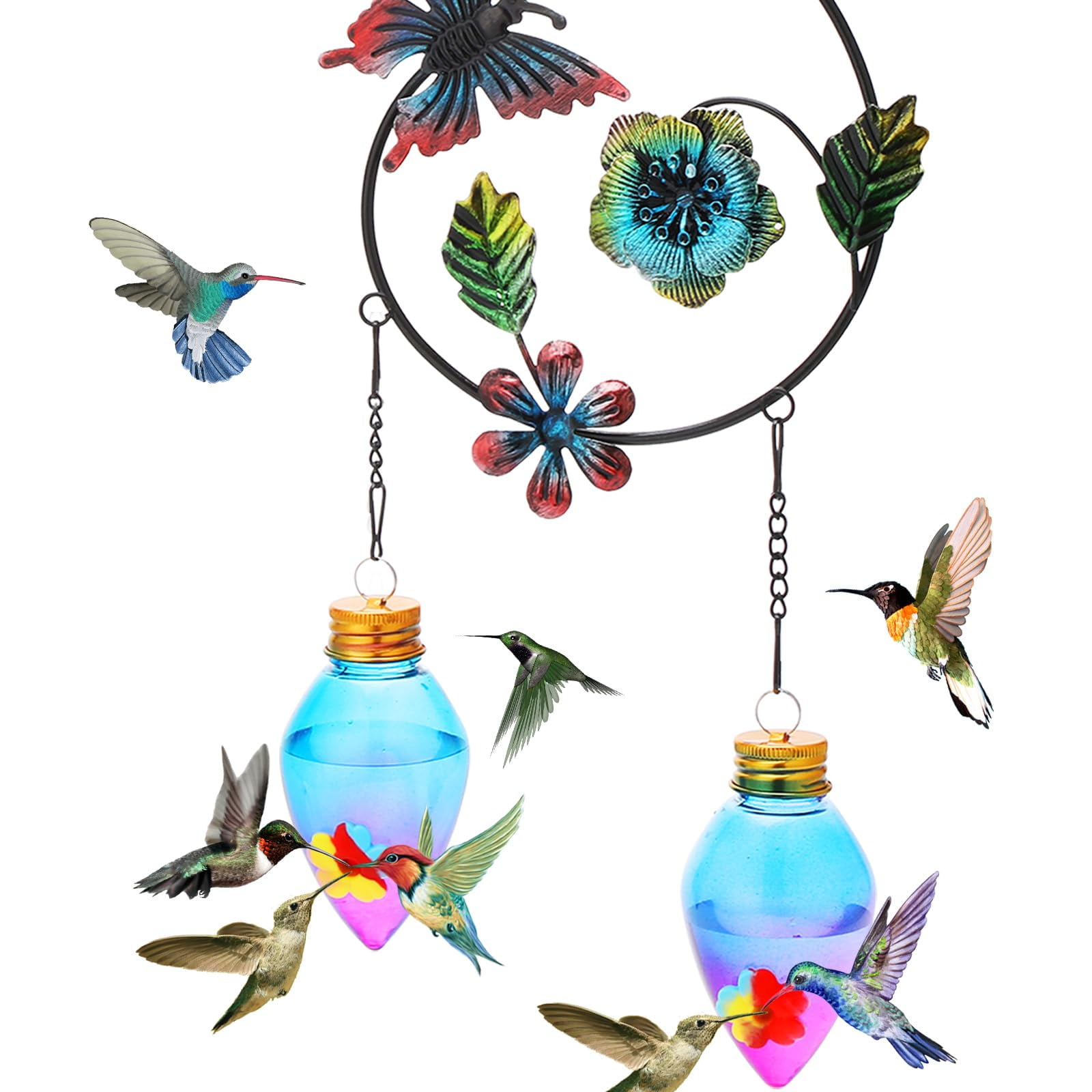 Doyosh Metal Hummingbird Feeder, MMF7 Hummingbird Feeders for Outdoors