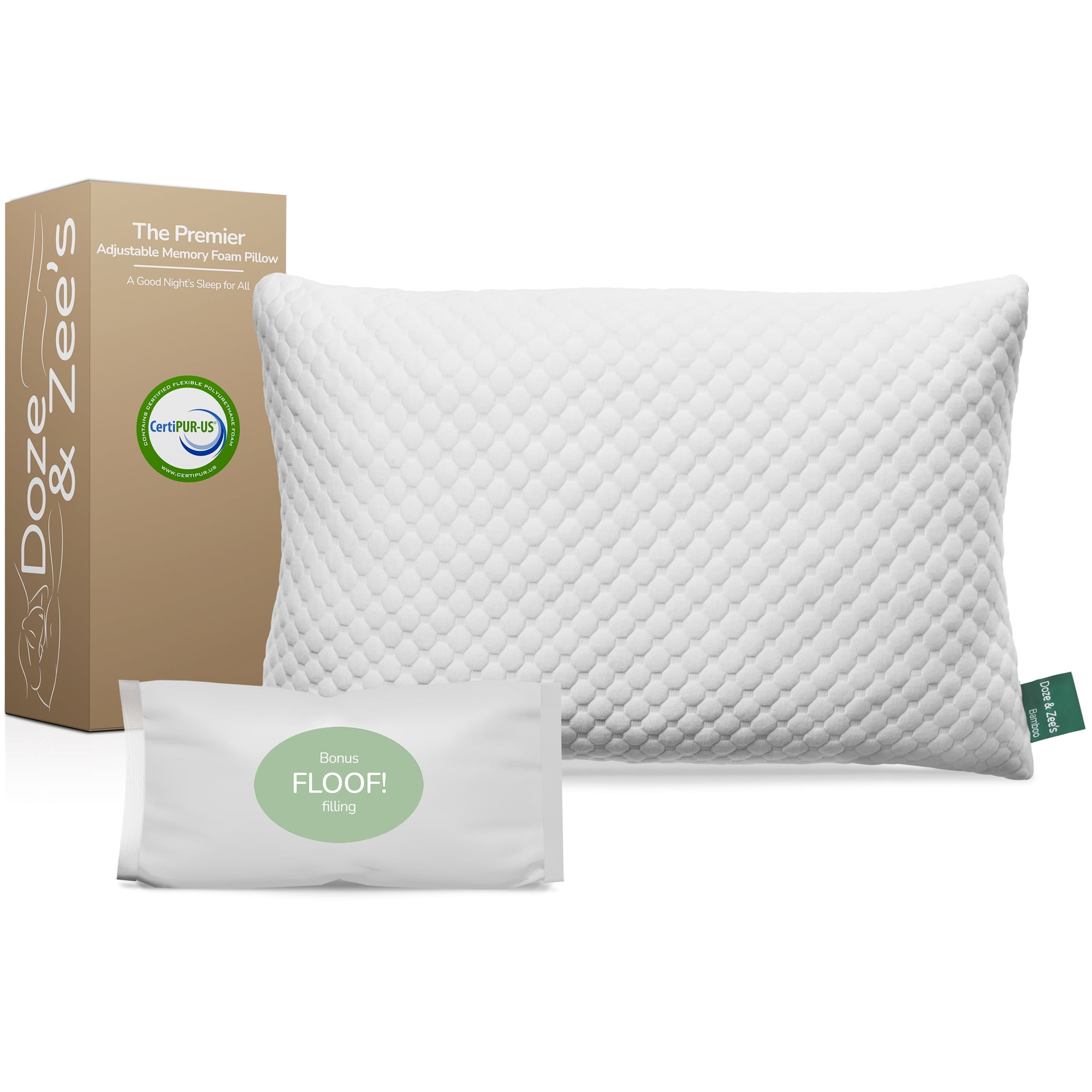 Doze & Zee's Premier Adjustable King Size Cooling Bed Pillow for Sleeping CrossCut Memory