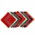 thumbnail image 1 of Dozen 12 PC 100% Cotton Multi-color Bandanas Scarf Face Covering variety colors - New with box/tags, 1 of 1