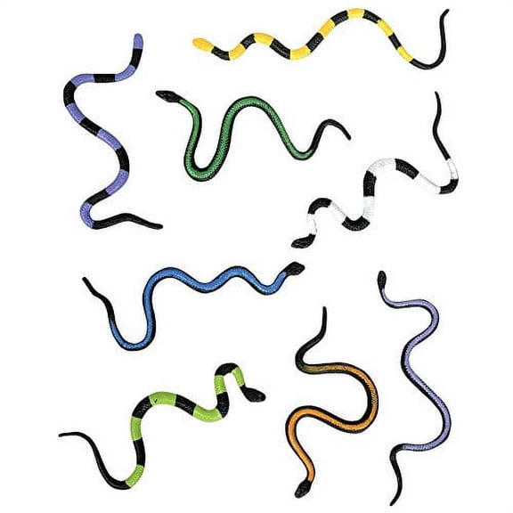 8-inch vinyl stretch snake (bulk pack of 12 snakes)