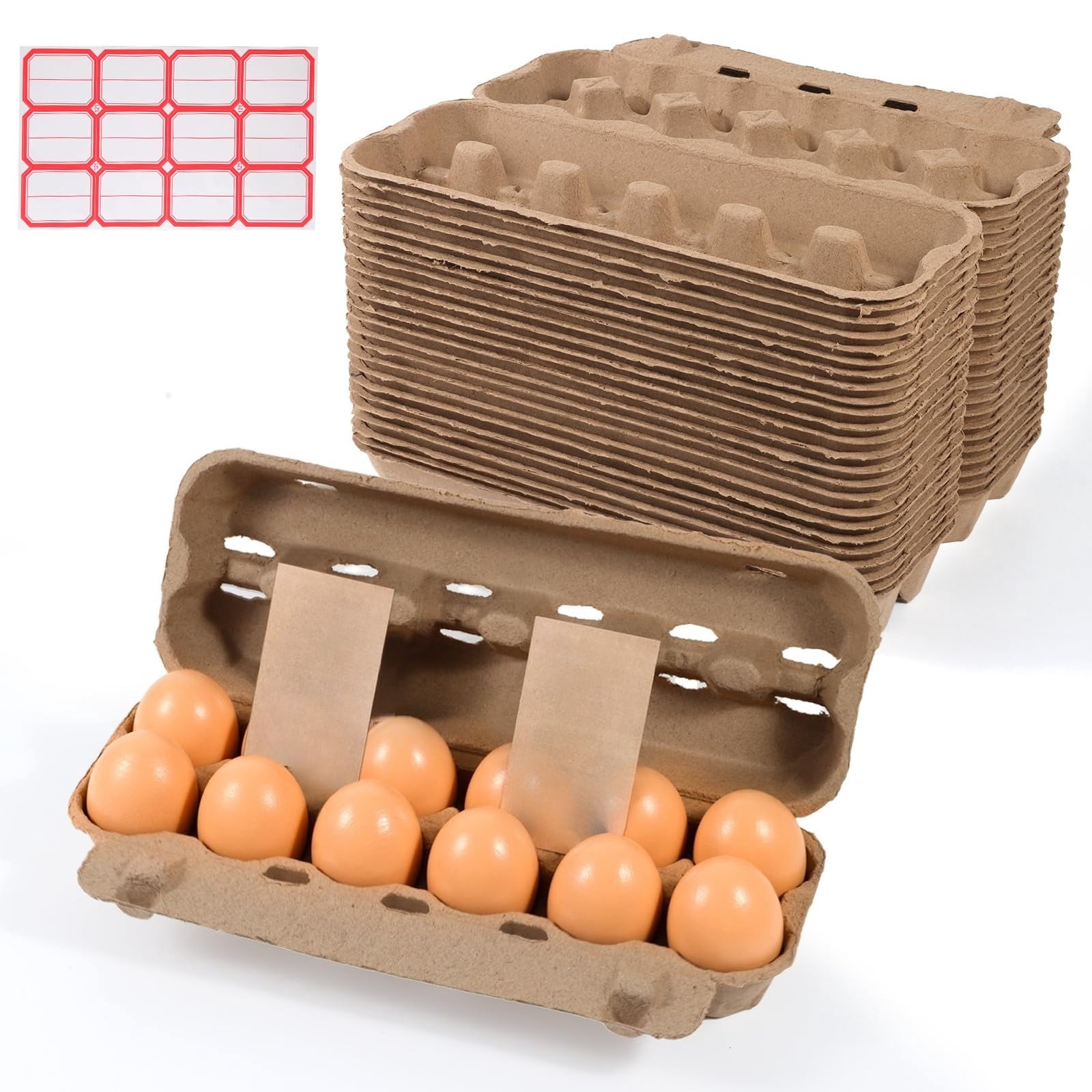 Dozen Egg Cartons Bulk 12 Count, Empty Paper Pulp Egg Cartons Reusable ...