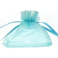 thumbnail image 1 of Dozen Organza 3" x 4" Drawstring Bag Pouches Turquoise, 1 of 1