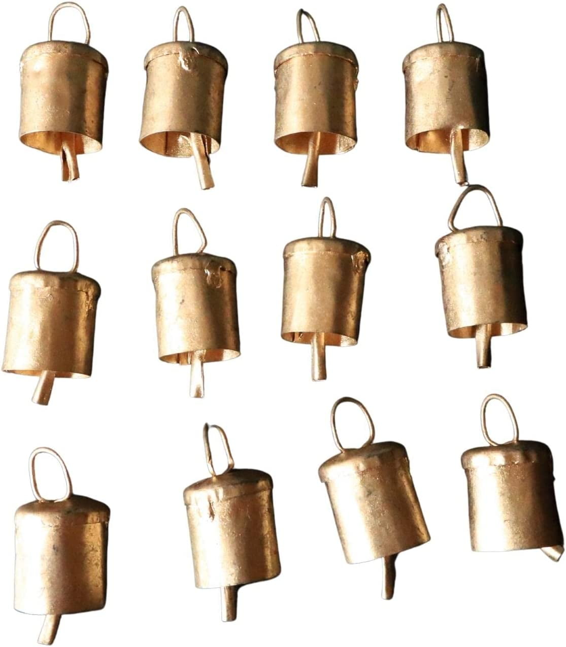 HANDTECHINDIA 2.5 Inch Brass Jingle Bells - Golden, For Home Door Decor, Christmas Crafts, Pet Cow Bells