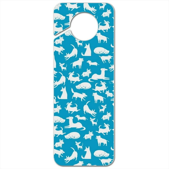 Dozens of Dogs Pattern Plastic Door Knob Hanger Sign