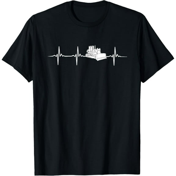 Dozer Heartbeat Apparel Bulldozer Operator T-Shirt men and women can wear, black, white, gifts