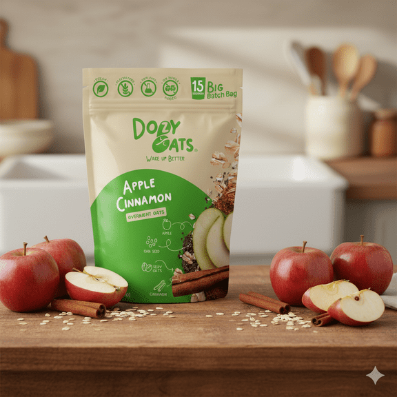 Dozy Oats Apple Cinnamon Overnight Oats, 15-Serving Bulk Bag (26.5 oz), Gluten Free, No Added Sugar, Source of Protein & Fiber