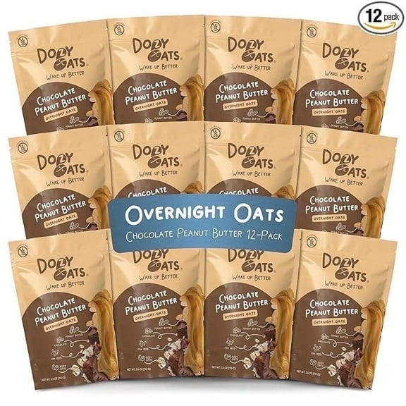 Dozy Oats Chocolate Peanut Butter Overnight Oats 12-Pack