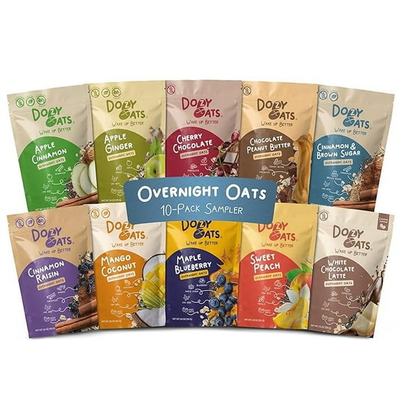 Dozy Oats Sampler Box Oatmeal 10-Pack, Gluten-Free, Source of Fiber and Protein