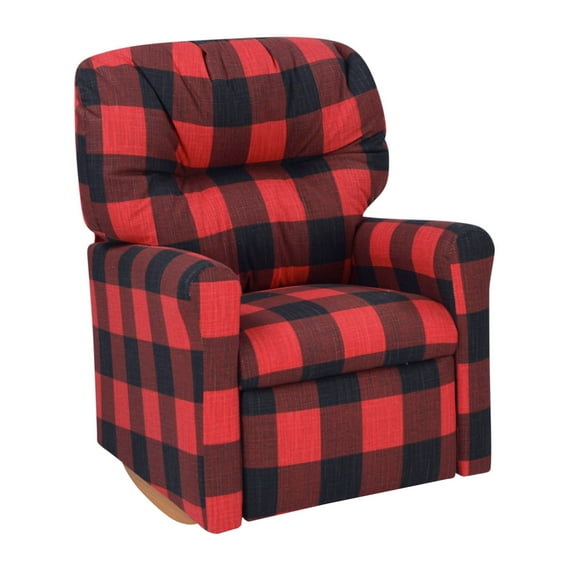 Dozydotes Contemporary Rocker Recliner Buffalo Check