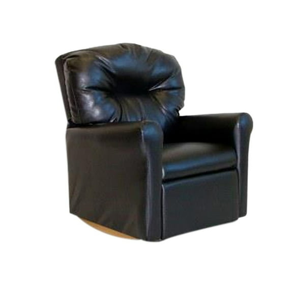 Dozydotes Contemporary Black Leather Like Fabric Rocker Recliner