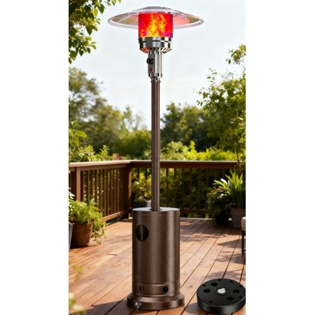 Dozzle 48,000 BTU Propane Patio Heater with Sand Base, Wheels & Auto Safety Shut-Off,and Wind-Resistant Double-Layer Steel