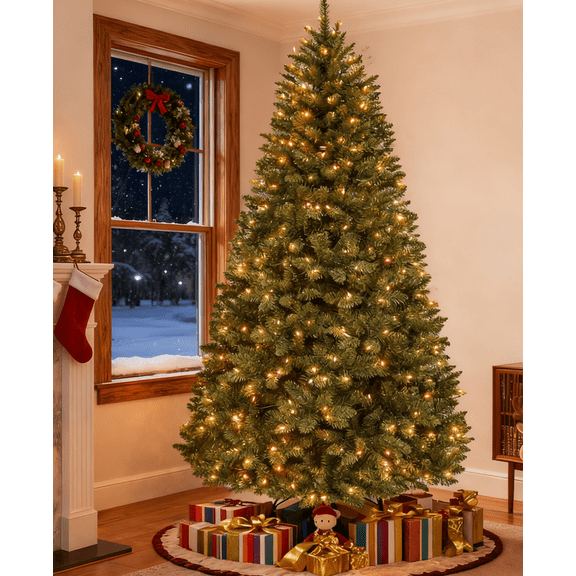 Dozzle 6ft Pre-Lit Christmas Tree - 250 Warm White LEDs & 700 Branch Tips | Perfect for Home, Office & Holiday Decor
