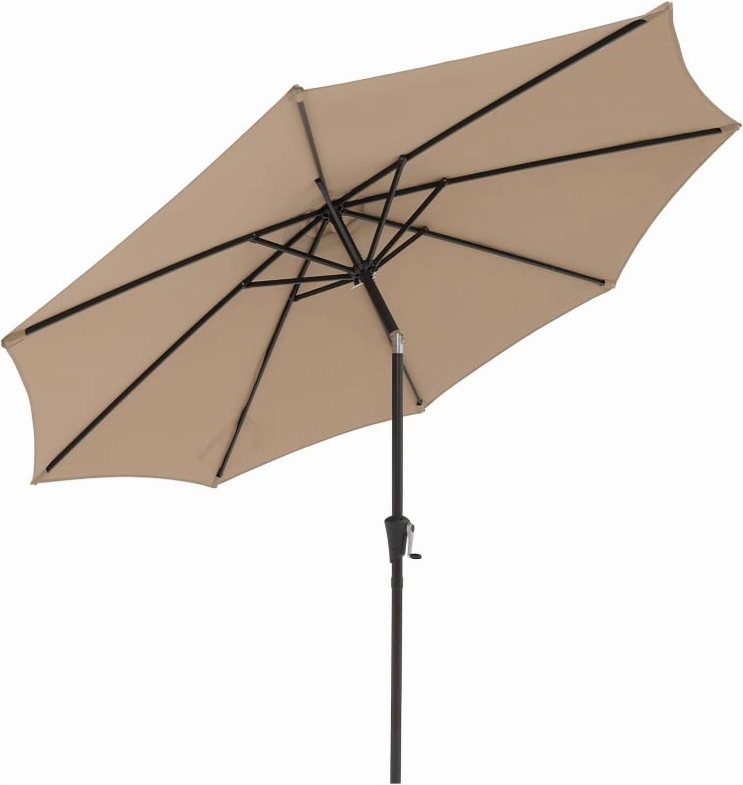 Dozzle 9 ft Patio Umbrella with Tilt & Crank, 8-Rib Outdoor Market Umbrella for Table, Beige