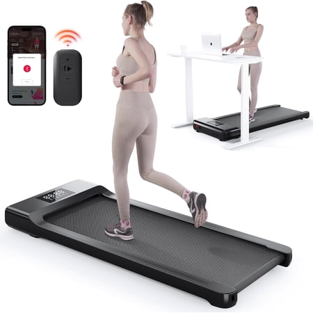 Dpforest Desk Exercise Treadmill 0.6-3.8mph,300lbs Capacity,Control With Remote and App for Home(Black)