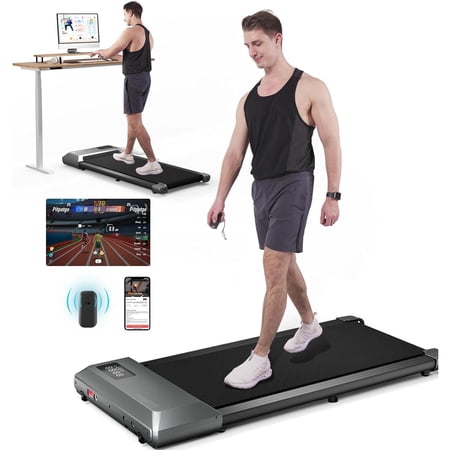 Dpforest Desk Exercise Treadmill,Walking Pad Running Area 35"*16" ,Under Desk Treadmill with Bluetooth and Remote, Speed Range 0.6-3.8mph,Installation-Free Exercise Machine for Home Office(Gray)