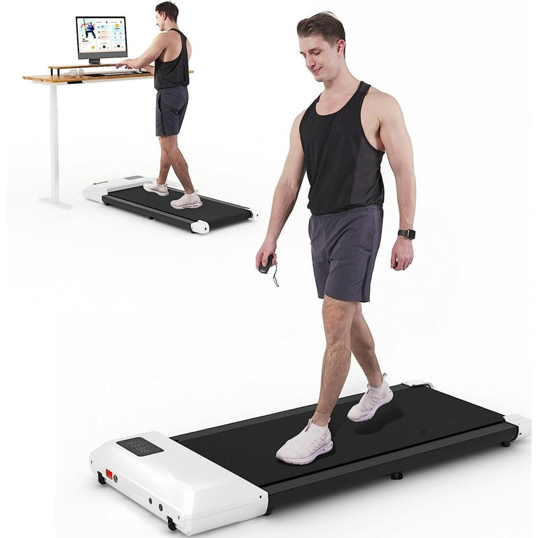Dpforest Walking Pad with Remote Control, 2 in 1 Under Desk Treadmill for  Walking and Jogging,300lbs Capacity with APP & LED Display for  fitness.(White) 