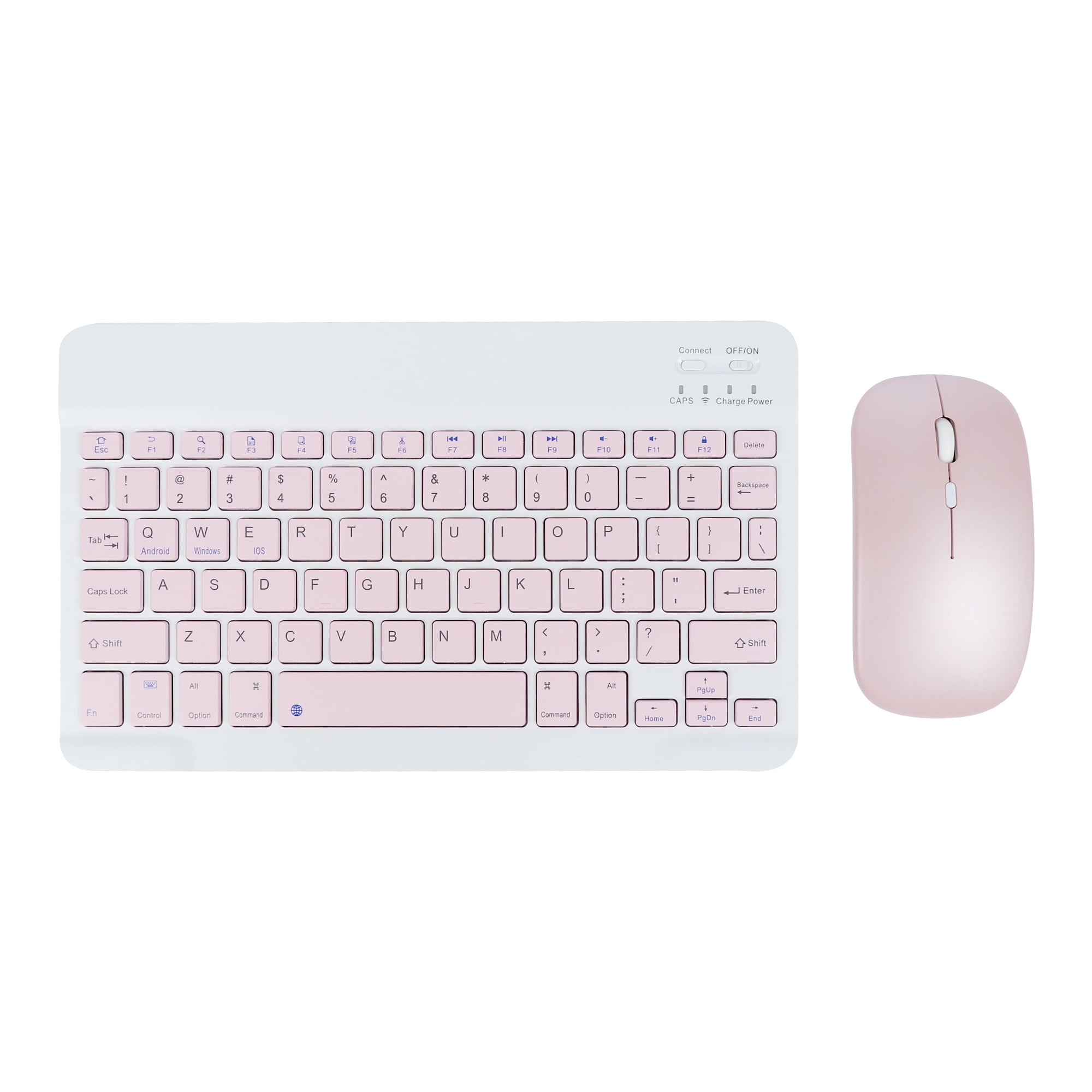 Dpisuuk 10 inch Wireless Bluetooth Keyboard Mouse Comb, Ultra-Slim Rechargeable Wireless Keyboard and Mouse Set for iOS Android Windows
