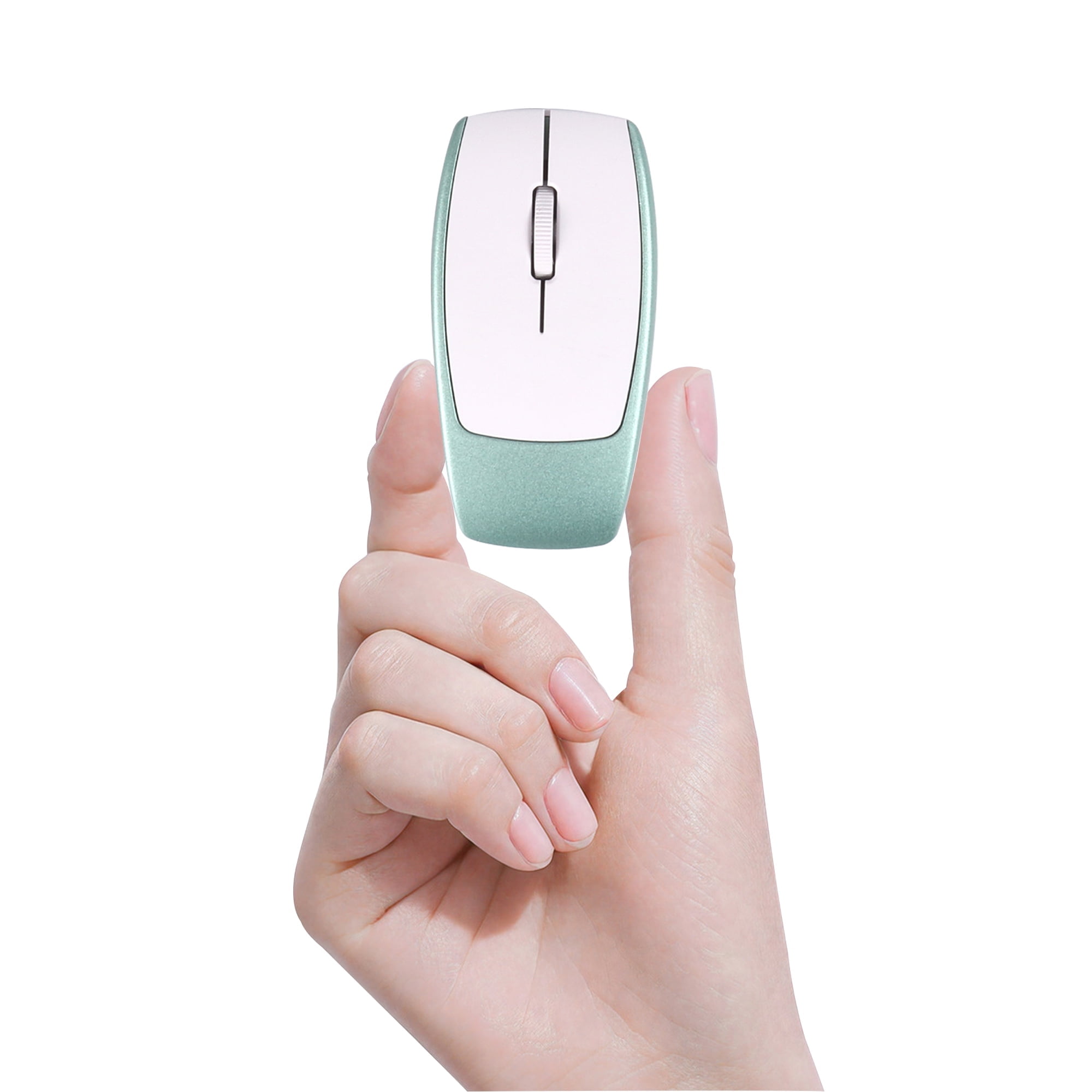 Dpisuuk Bluetooth Mouse Rechargeable Portable Mini Computer Mice with TF Card Reader Optical Lightweight Silent Wireless Mouse for Laptop Tablet Cell Phone Windows Mac OS Android iOS, Green