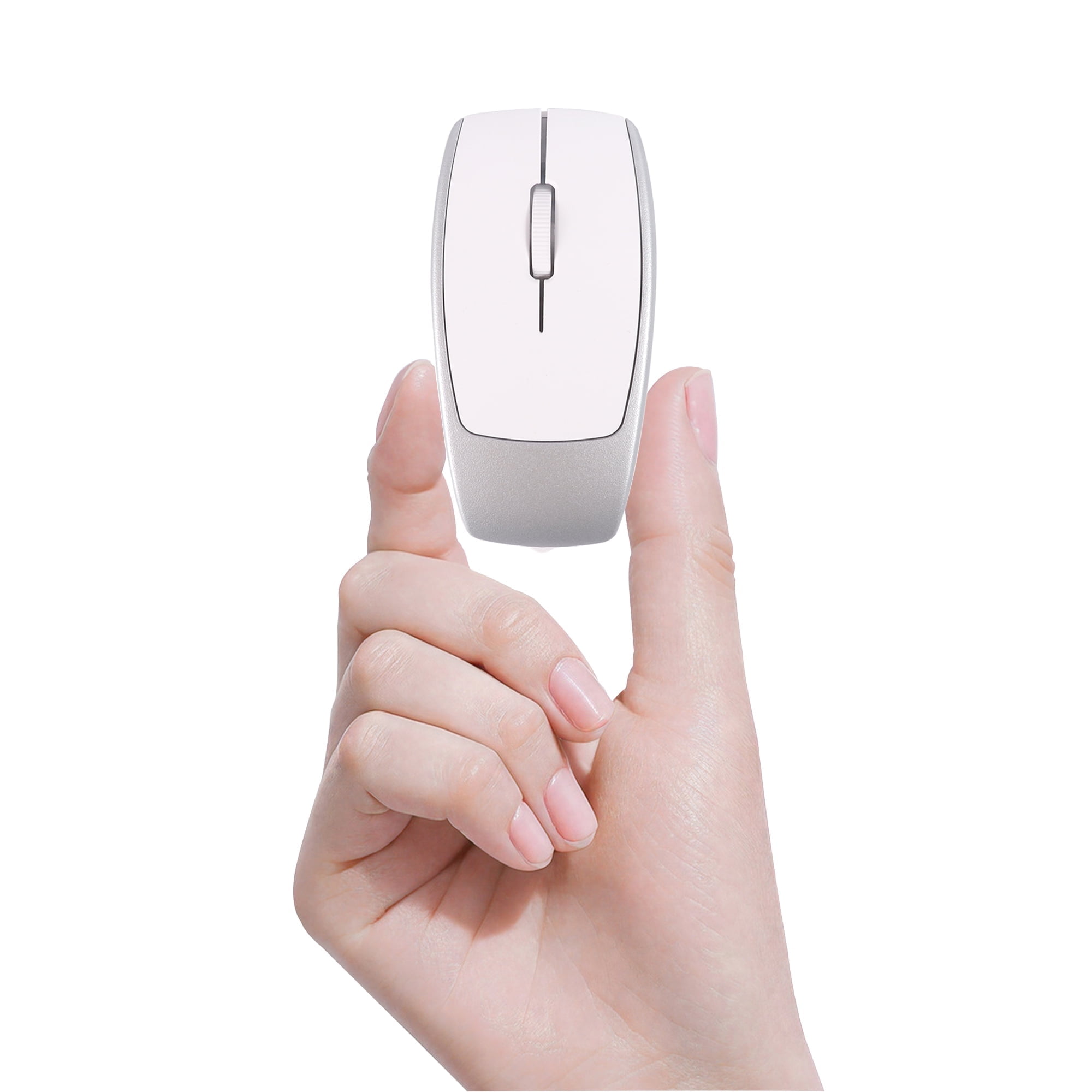 Dpisuuk Bluetooth Mouse Rechargeable Portable Mini Computer Mice with TF Card Reader Optical Lightweight Silent Wireless Mouse for Laptop Tablet Cell Phone Windows Mac OS Android iOS, Silver