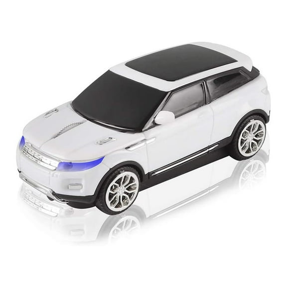 Dpisuuk Car Wireless Mouse Cool Car Mouse Mini Computer Mouse 2.4G Optical Mouse Cordless Mice Ergonomic Mouse for Laptop Desktop Computer, White