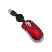Dpisuuk Mini Wired Mouse Small Pocket Compact USB Retractable Cable Computer Mice Portable Travel Optical Corded Tiny Mouse for PC Laptop Computer Desktop Kids Girls Boys Gift Red