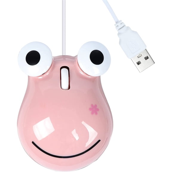 Dpisuuk Wired Mouse, Cute Animal Frog Computer Mouse, Portable USB Corded Mouse, 1200DPI Optical Mice for Laptop PC Desktop Computer,Pink