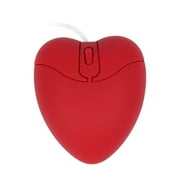 Dpisuuk Wired Mouse USB Wired Computer Mouse Mice 1200DPI Optical Corded Mouse Heart Shape Ergonomic Mouse for Laptop, PC, Desktop, Computer, Red