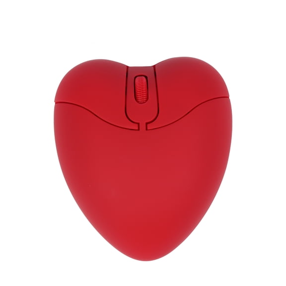 Dpisuuk Wireless Bluetooth Mouse Cute Heart Shape Mouse 2.4GHz & Bluetooth Dual Mode Optical Computer Mice with USB Receiver Portable Travel Cordless Mouse for Laptop PC Desktop Gift(Red)