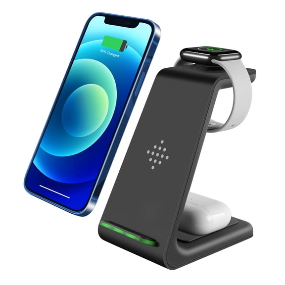 Dpisuuk Wireless Charger, Wireless Charging Stand, 3 in 1 Wireless Charging Station for iPhone 12/13/13 Pro/ iWatch 2/3/4/5/6/SE/AirPods 2/Pro(Without Adapter)